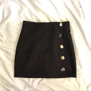 black buttoned skirt